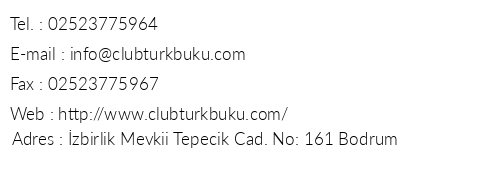 Club Trkbk telefon numaralar, faks, e-mail, posta adresi ve iletiim bilgileri